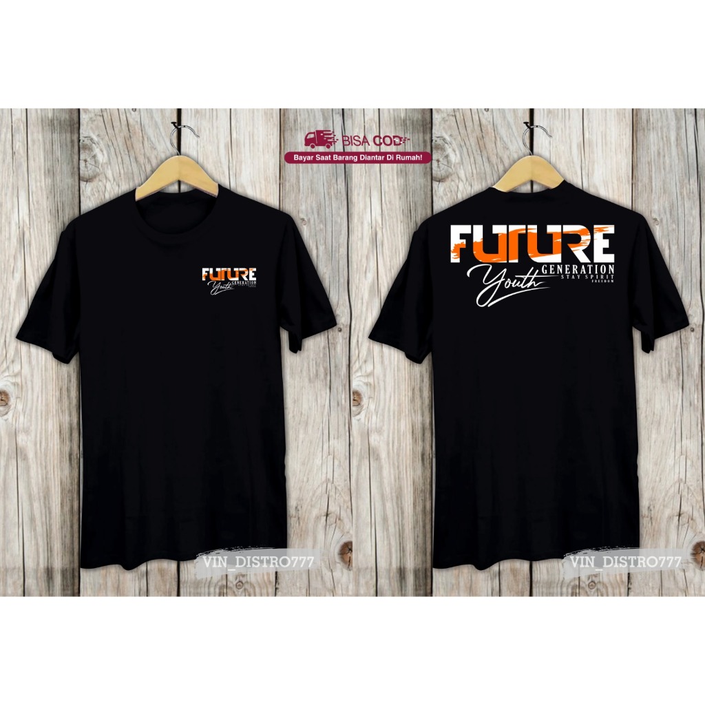 KAOS DISTRO OBLONG DEWASA/COWOK-CEWEK SABLON DEPAN BELAKANG DIGITAL PRINT/FUTURE