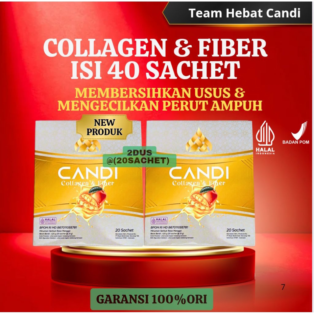 CANDI COLLAGEN FIBER MINUMAN DETOX PEMBLOKIR LEMAK PENGECIL PERUT BUNCIT