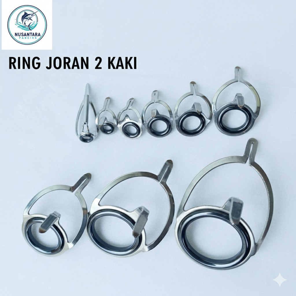 RING SET 2 KAKI BOSEG Stainless Steel Keramik halus untuk joran pancing