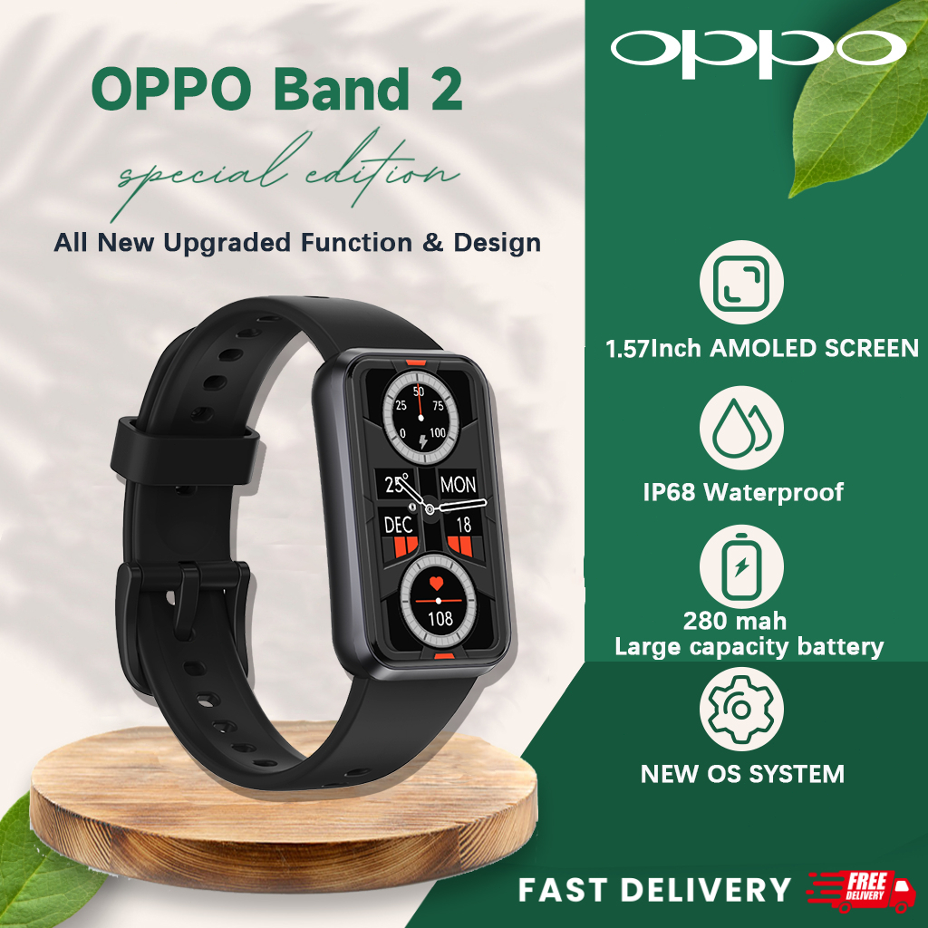 Official OPPO Band 2 Smart Band Bluetooth for IOS & Android Amoled Segel Dan Garansi Resmi Original 