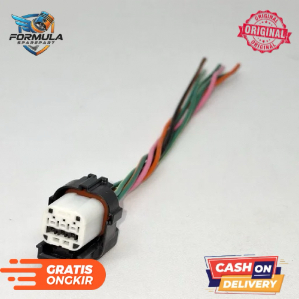 Socket Soket Headlamp PIN 6 Cewe/Female Lampu Depan Beat Deluxe, Genio, Scoopy 2021, ADV Original