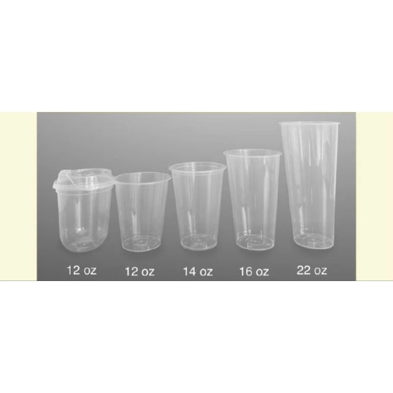 isi 25pcs Gelas Cup INJECTION Gelas plastik cup 12oz 140z 16oz 22oz