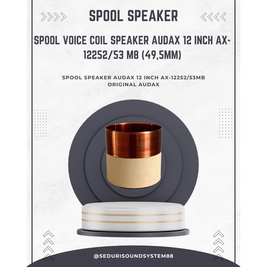 Spul spool voice coil Speaker Audax 12 inch AX-12252/53 M8 (49,5mm) Original AUDAX