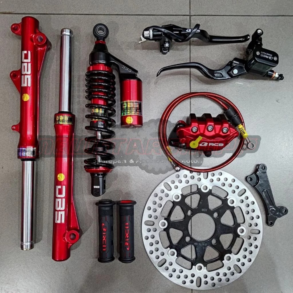 Paket Full set master rem rcb e3 12.7mm kanan kiri + kaliper 2 piston + selang 90cm + handgrip + dis