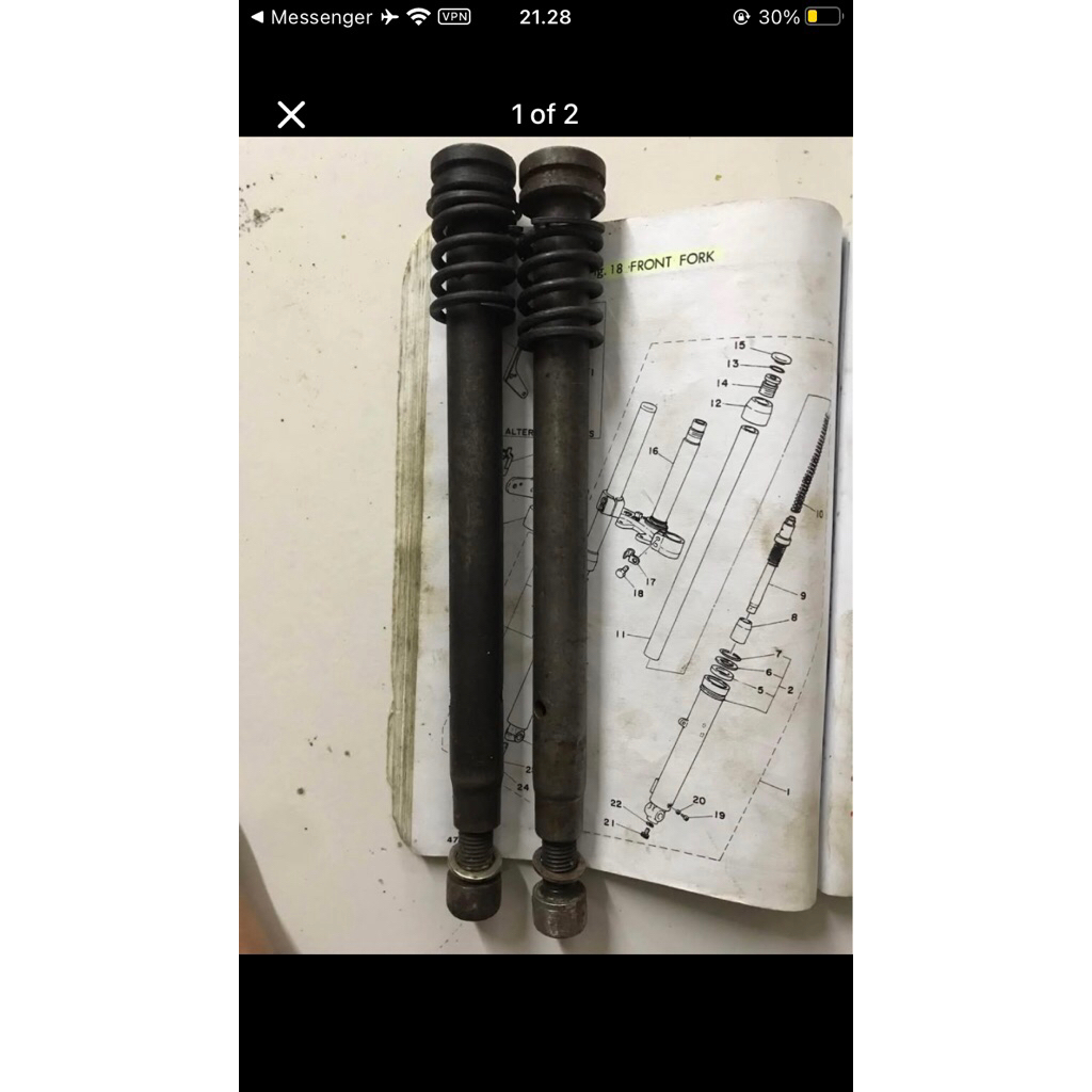 Sulingan Shock depan yamaha dt100