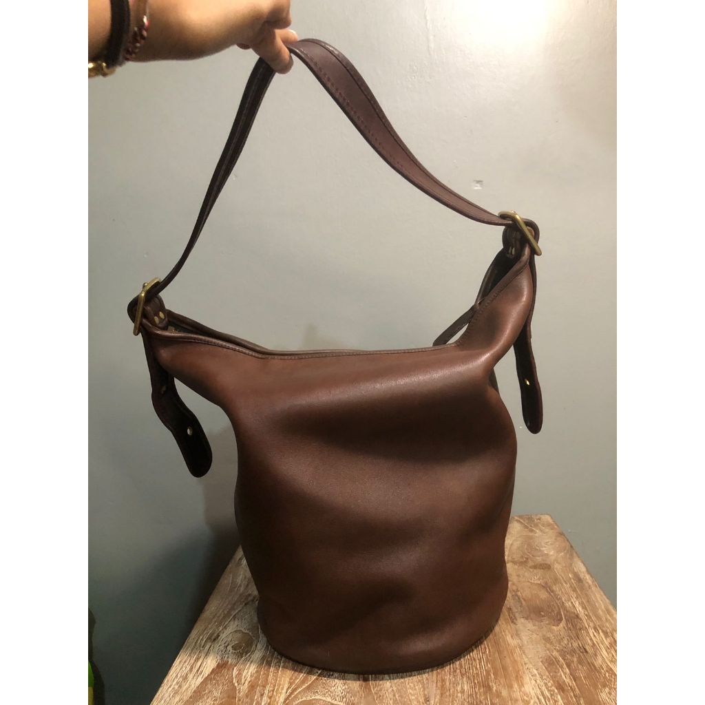Authentic Coach Legacy Bucket Duffle XL Vintage Kulit Tunggal Preloved