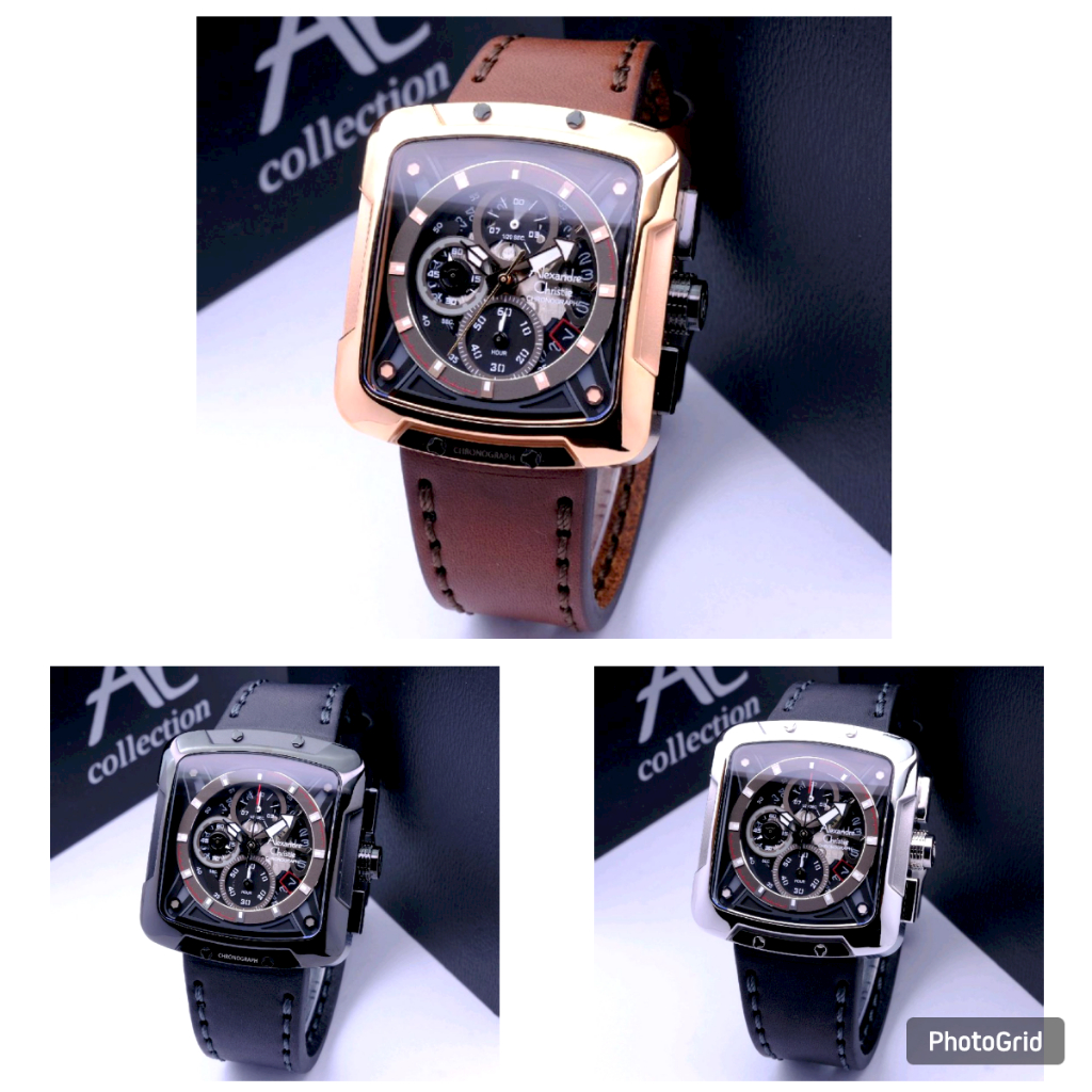 Jam Tangan Pria AC Alexandre Christie 3030 Original Chronograph - Tali Kulit - Garansi Resmi 1 Tahun