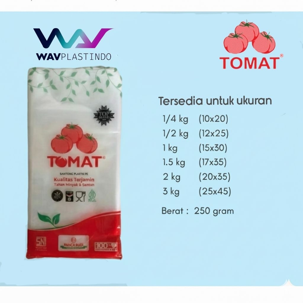 PLASTIK PE TOMAT | PE Tomat 1kg | PE Tomat 1/2 kg | PE Tomat 1/4 kg