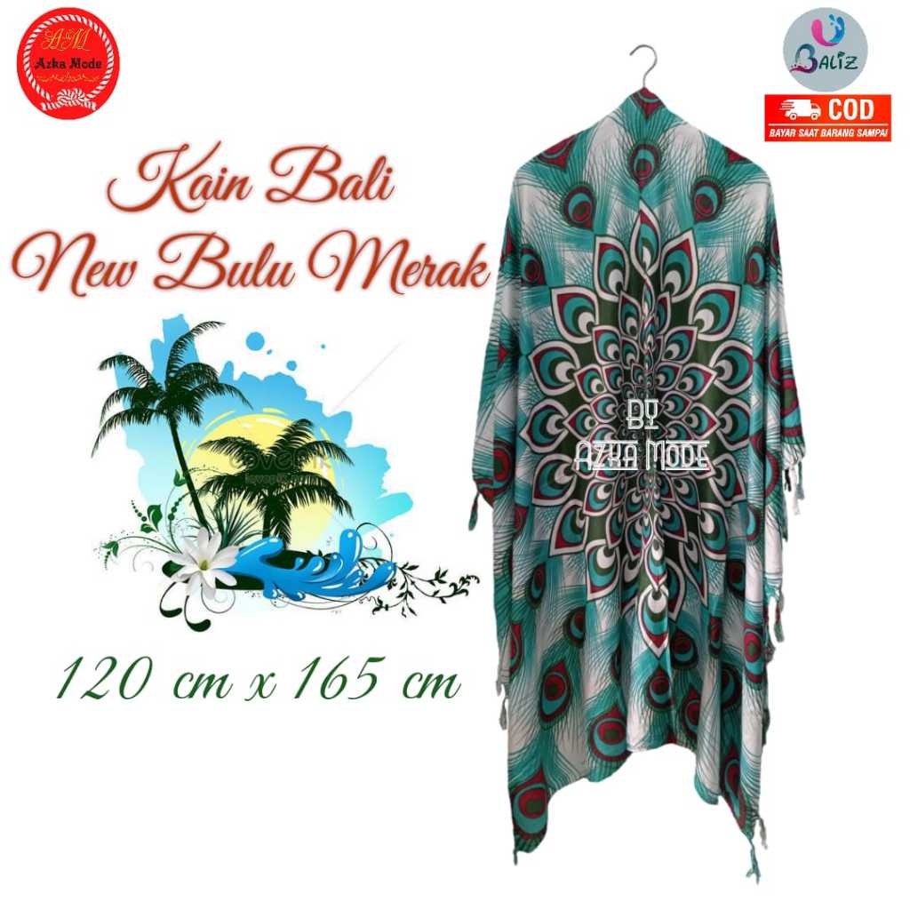 kain pantai baliz motif merak - kain pantai bali - sarung pantai bali - sarung bali - kain pantai ba