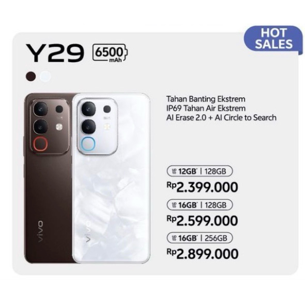 VIVO Y29 RAM 6GB INTERNAL 128GB || 8GB 128GB || 8GB 256GB GARANSI RESMI HP MURAH GAMING