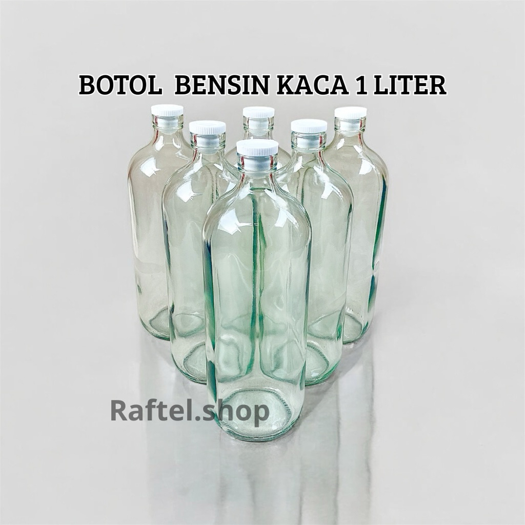 BOTOL KACA 1 LITER botol bensin, botol jamu,botol minuman 100% botol baru