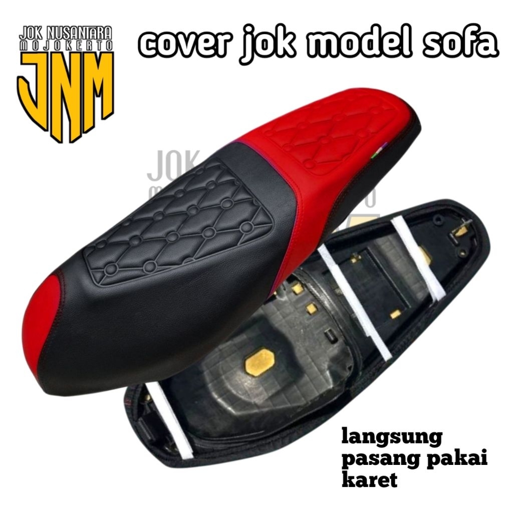 Sarung cover jok langsung pasang motif sofa buat motor nmax.vario.beat