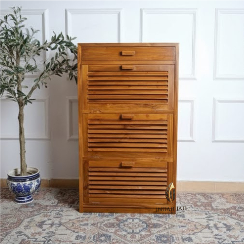 Rak Sepatu Kayu Jati Jepara I Rak sendal Kayu Jati I Rak Sendal Minimalis I Rak Sepatu Minimalis Jat