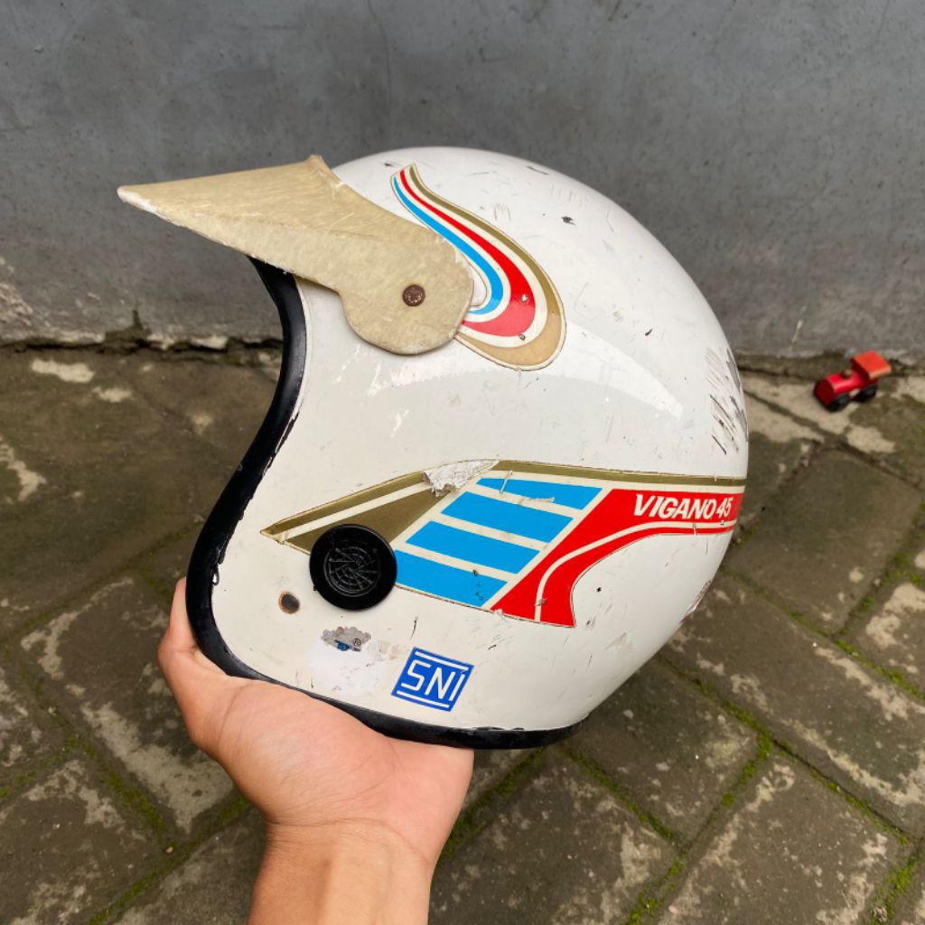 helm vigano helm vigano jadul vigano 45 original putih