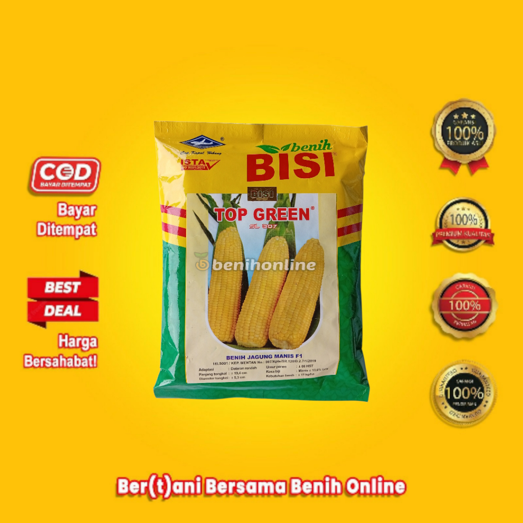 BENIH JAGUNG MANIS HIBRIDA TOP GREEN 250 GRAM Cap Kapal Terbang