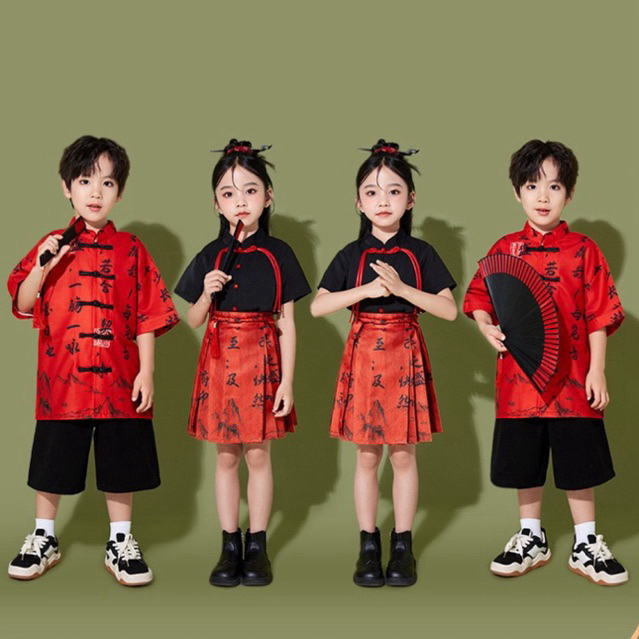 New collection Couple cheongsam HANFU premium couple anak anak lengan pendek new style chinese 2026