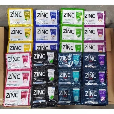 Shampo Zinc Sachet 4 Renceng isi 96 pcs | Shampo Zinc Murah | Shampo Rambut Zinc sachet