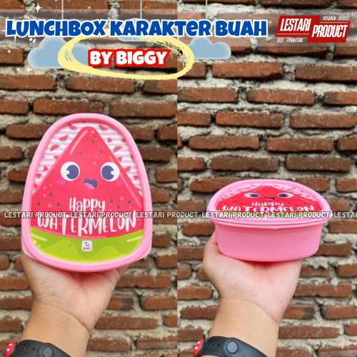 ( 6 PCS ) LUNCHBOX KARAKTER BUAH BIGGY | LUNCBOX ANAK | KOTAK BEKAL | WADAH BEKAL | MISTING | BISTIN