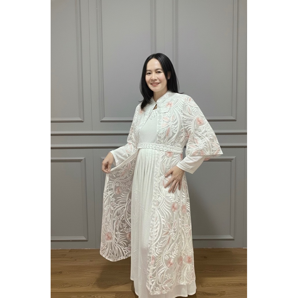 Gamis premium bahan kaos korea terbaru 2025 || Gamis lebaran wanita model terbaru