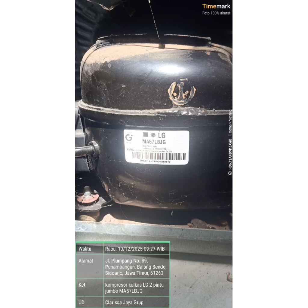 kompresor kulkas LG 2 pintu jumbo MA57LBJG