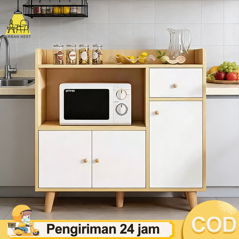 COD Bufet Dapur Bufet Rak Dapur Rak Multifungsi Rak Penyimpanan Lemari Kabinet Kayu Lemari Dapur Min