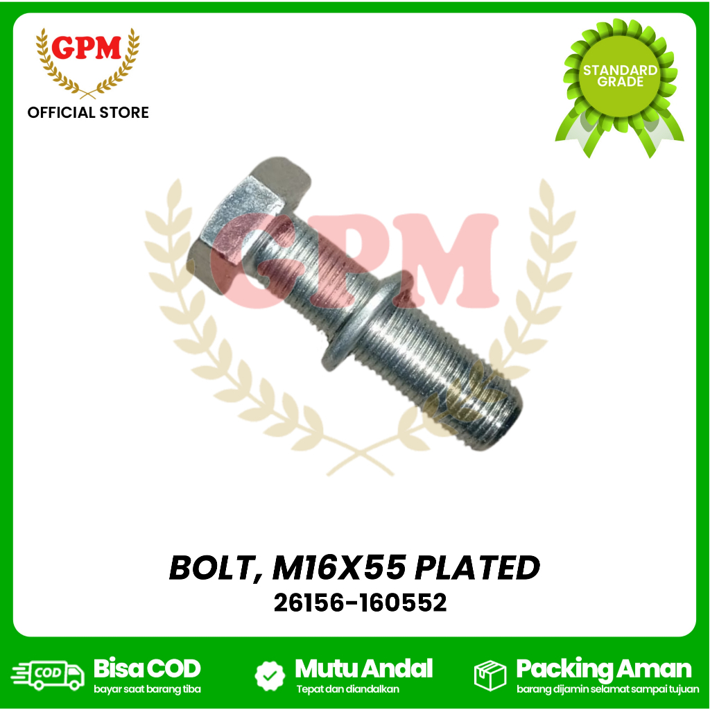 BOLT, M16X55 PLATED / BAUT SEPATU YANMAR AW-70 / AW-82 / YH-850 / 26156-160552