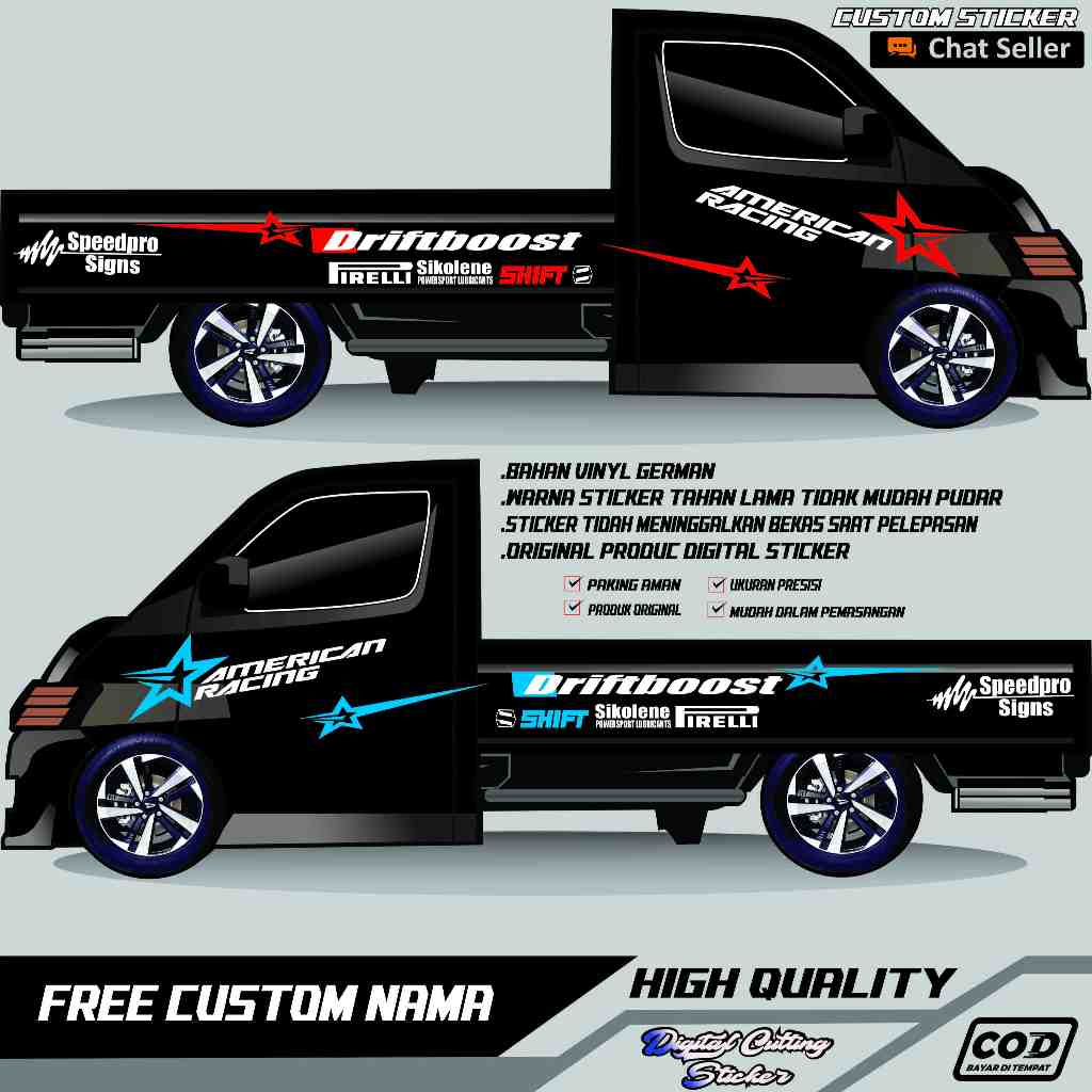 Stiker Mobil Pick Up Granmax Stiker Pick Up Daihatsu Granmax terlaris