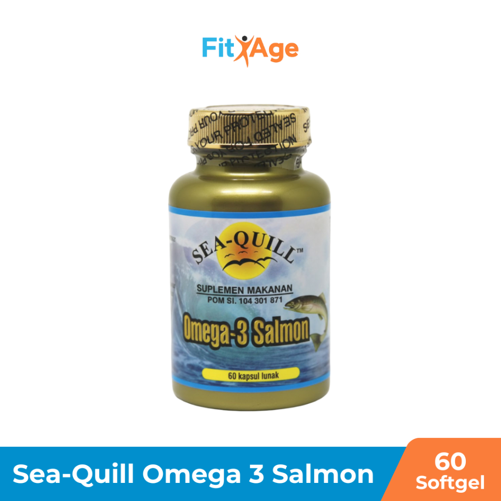 SeaQuill Omega 3 Salmon Isi 60 Soft Gel / Sea Quill Omega 3 / Minyak Ikan Salmon / Vitamin Kolestero