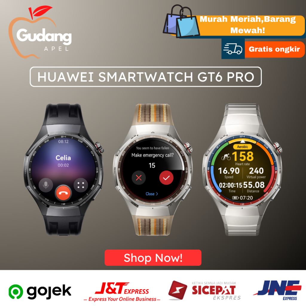 Huawei Smartwatch GT6 Pro 46mm Black Brown Titanium Garansi Resmi