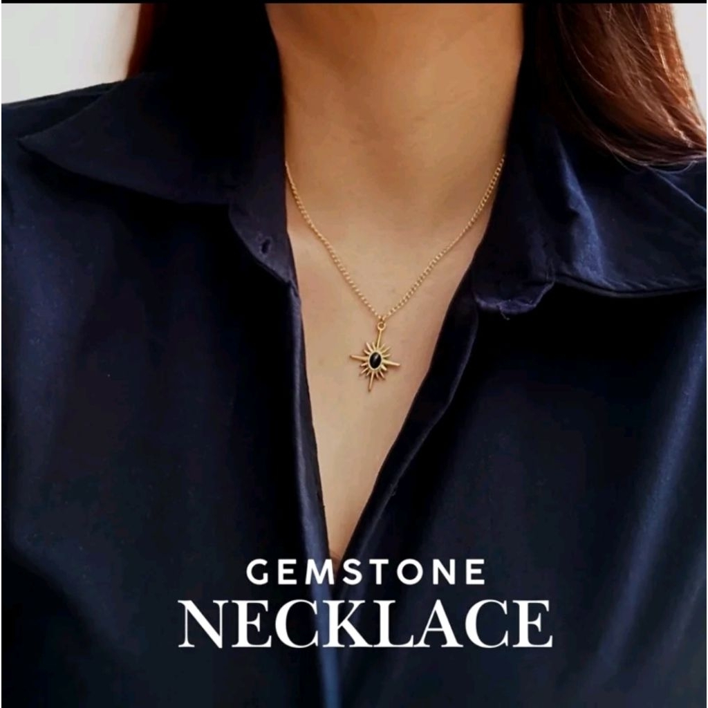Kalung Natural Gemstone Gold Field Gemstone Asli