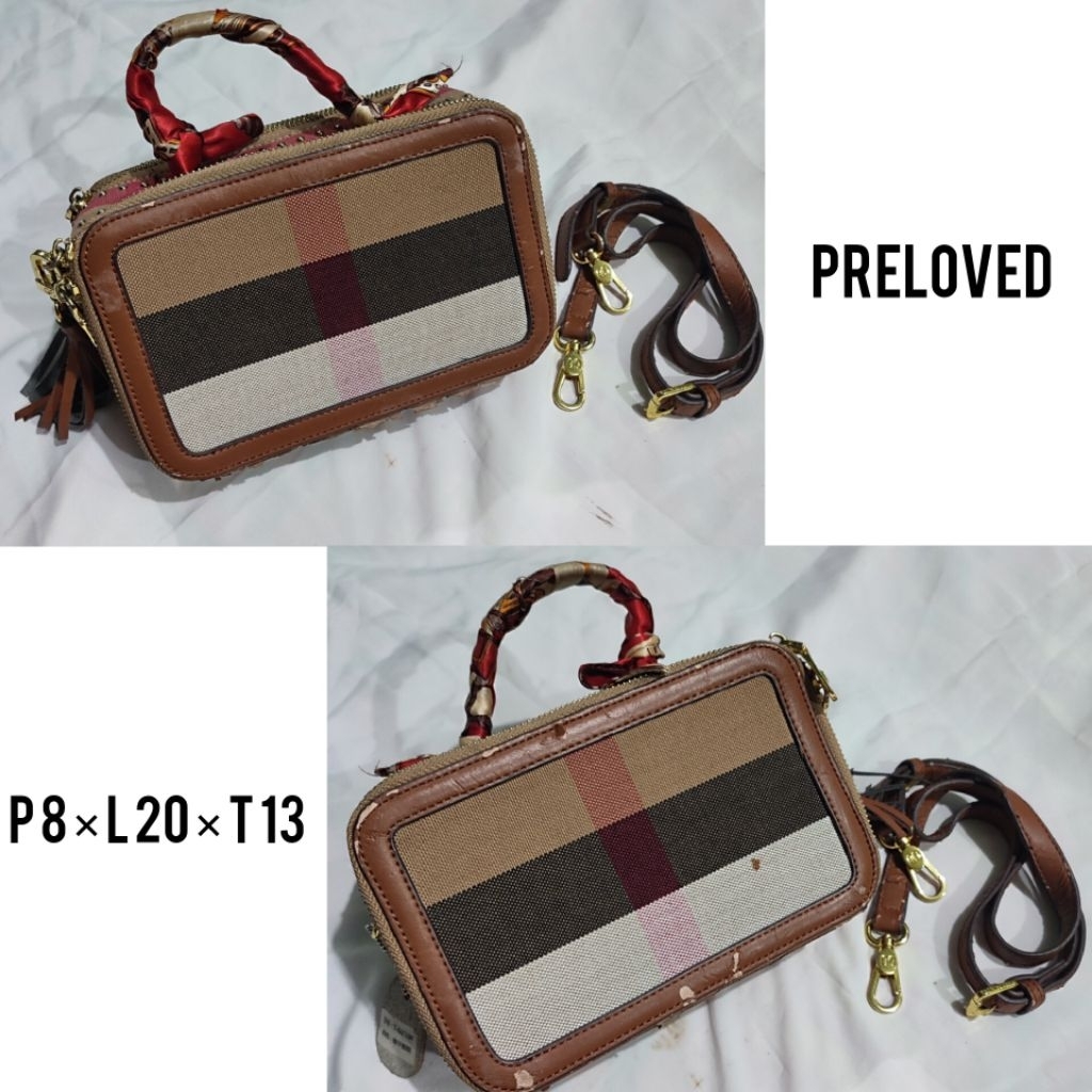 Preloved Sling Bag Tabung Fashion Coklat