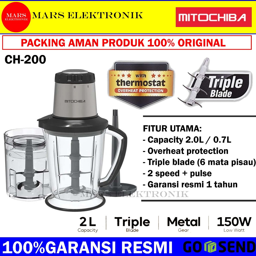 MITOCHIBA FOOD CHOPPER CH-200 / MAGIC CHOPPER / BLENDER MULTIFUNGSI MITOCHIBA CH 200 / CH200 / READY