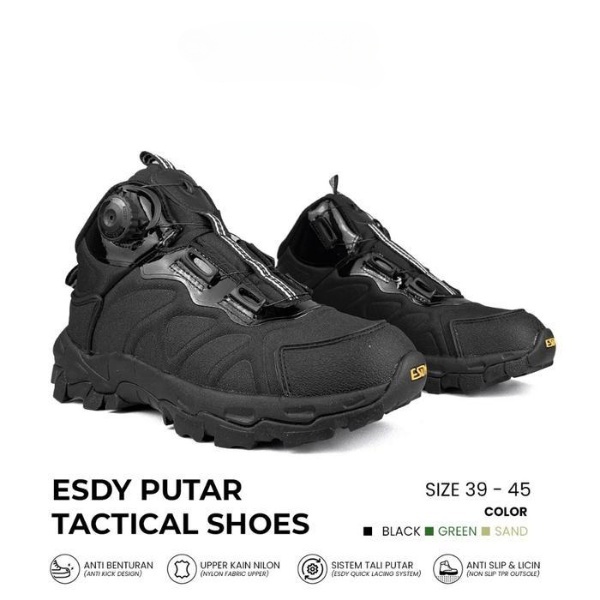 Eiger - Sepatu Tactical Tali Putar Esdy Putar 6 Inch Sepatu Hiking Outdoor Tali Putar Boa