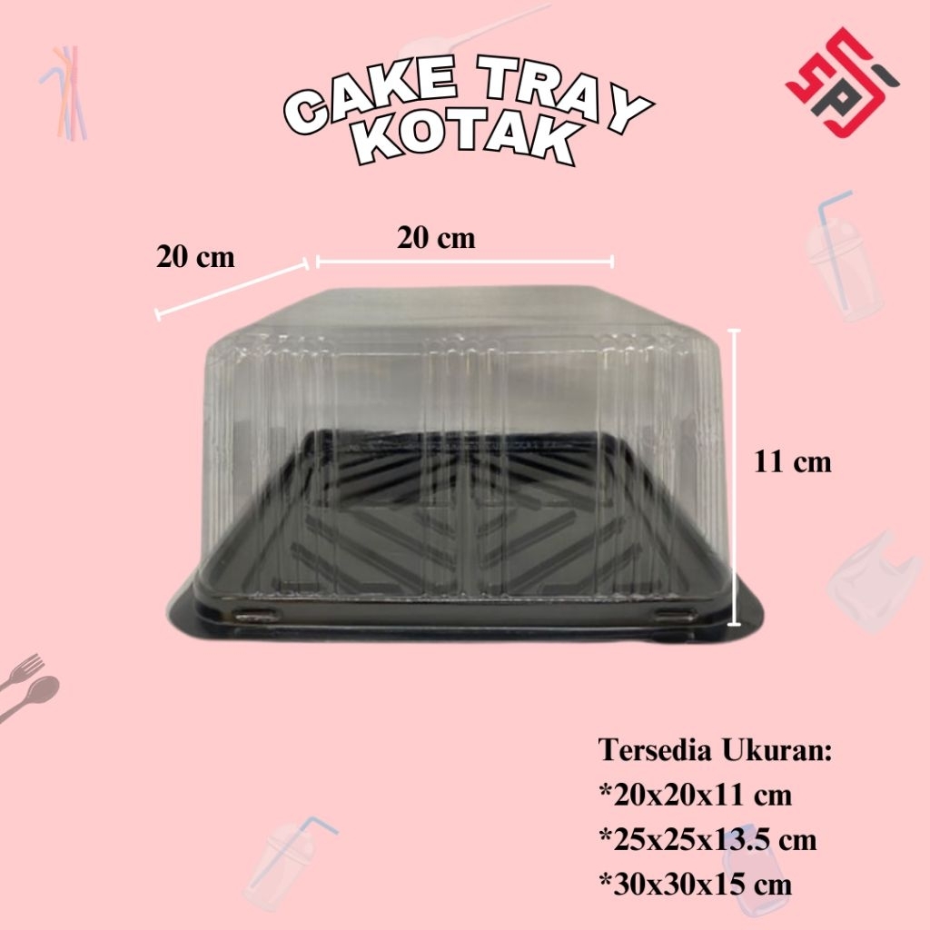 Mika Cake Tray Kotak/Mika Kue (harga 1 pc)