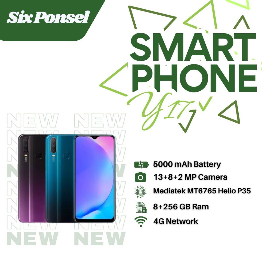 HP SAMRTPHONE ANDROID VIVO Y17 RAM 8GB + 256GB BATERAI 5000mA BERGARANSI 12 BULAN