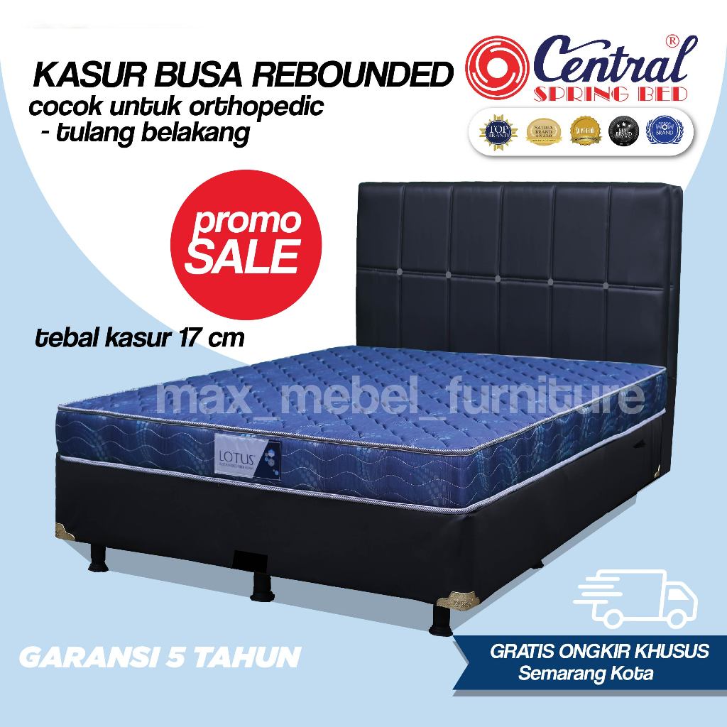 Set Kasur Busa Rebonded Lotus Central Dipan Sandaran Mebel Furniture Semarang