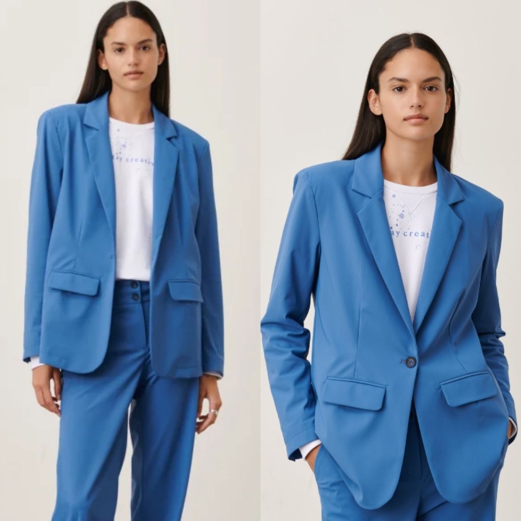 STRADIVARIUS BLAZER OVERSIZE BLUE BARU ASLI ORIGINAL