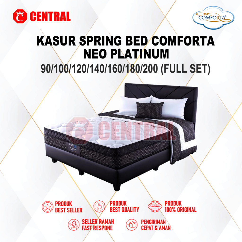 KASUR SPRING BED COMFORTA SUPERFIT - NEO PLATINUM ( FULL SET ) 90/100/120/140/160/180/200