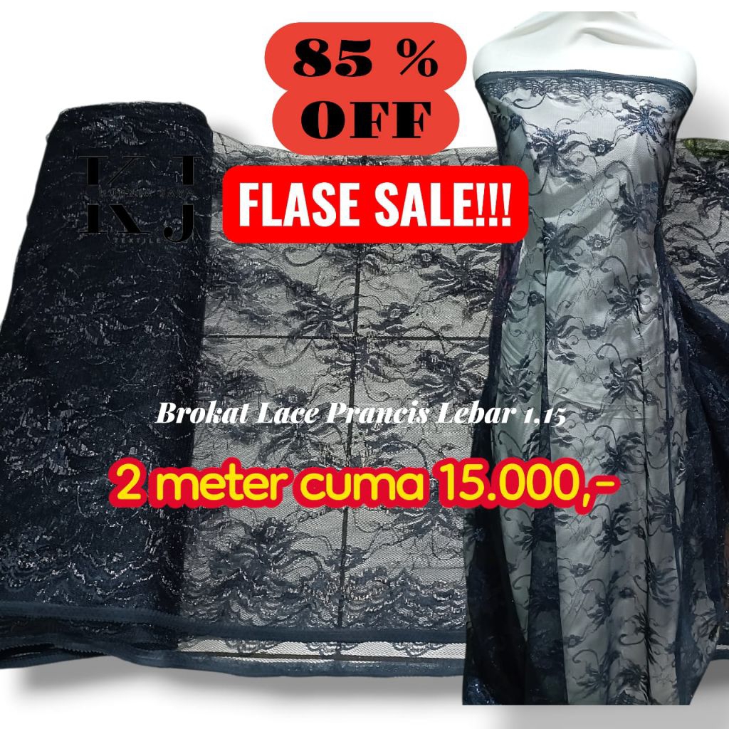 PROMO MURAH 2 meteran Bakal Kain Kebaya Brokat Lace Prancis Meteran Bahan Kain Kebaya Brukat Semi Fr