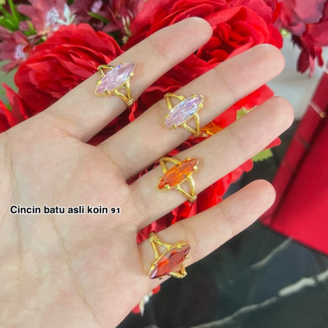 Cincin batu permata asli koin 91