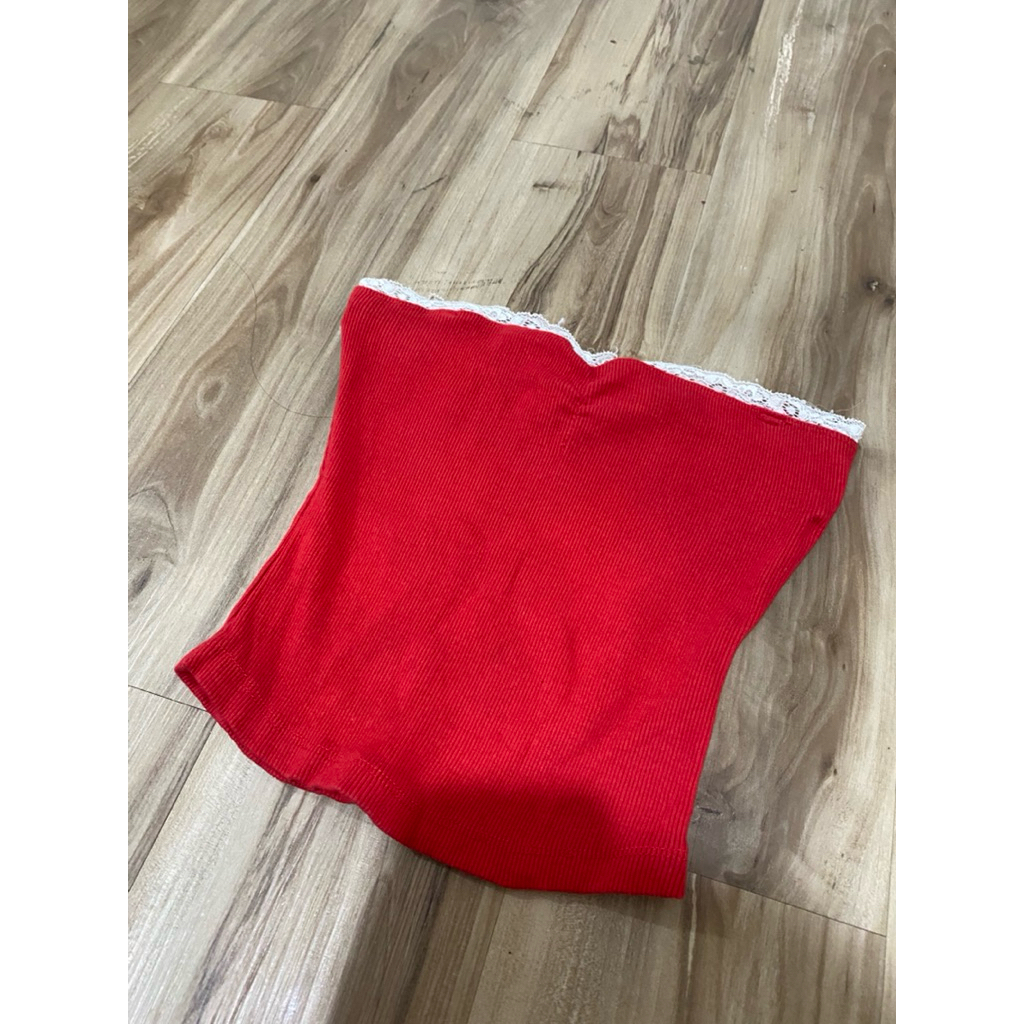 preloved tube top red wear sarey