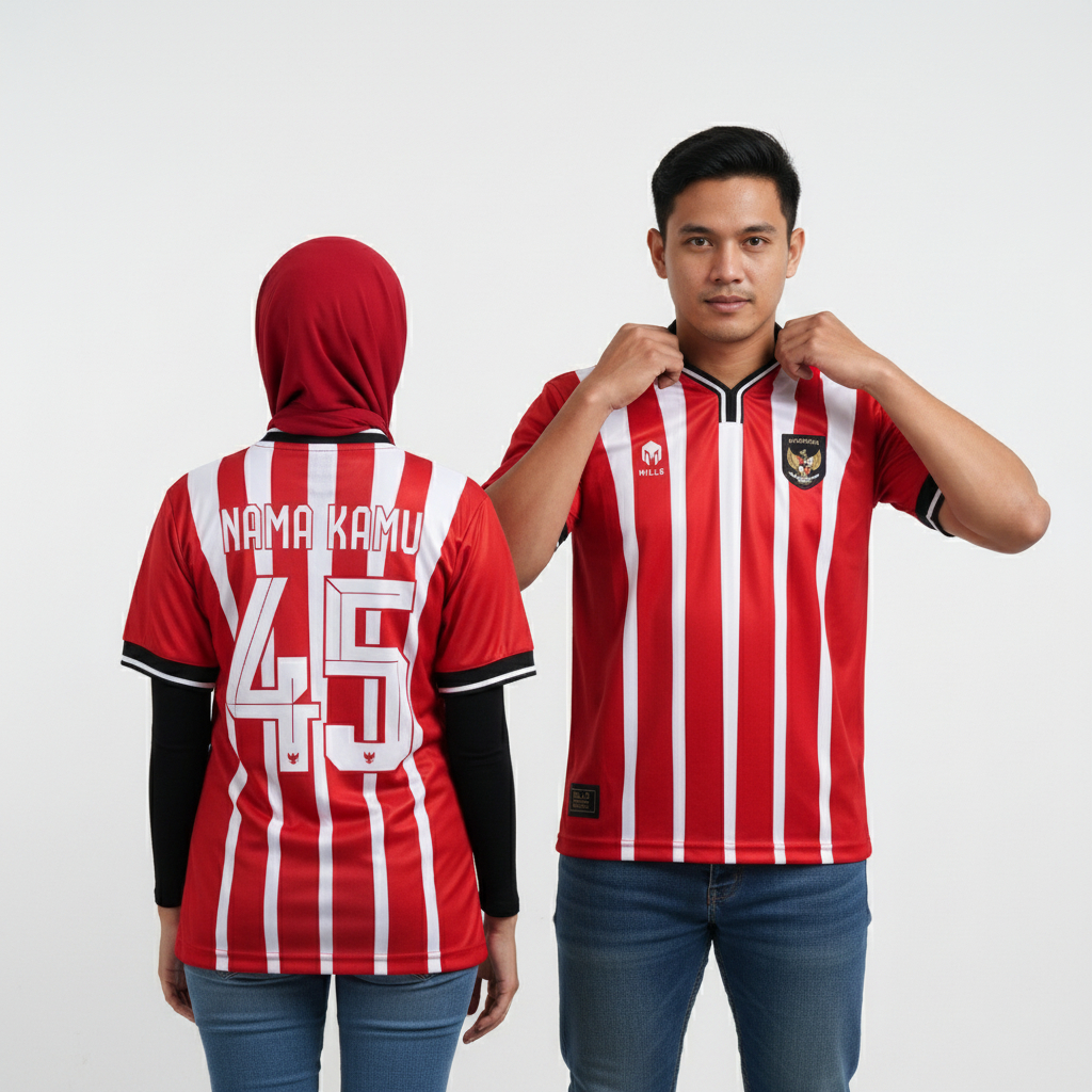 Jersey Timnas Indonesia Blockcore Mills Merah Retro Vintage 2024 2025 Baju Bola Merah Puth Indo Pasa
