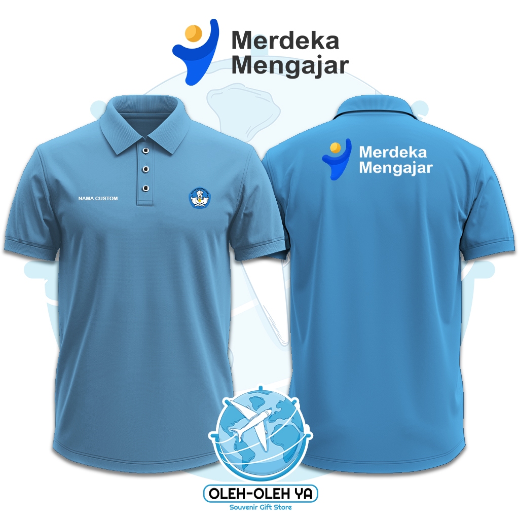 Oleh Oleh Ya Kaos Kerah Wangki Polo Shirt Kaos Kerja Wangki - MBKM Merdeka Belajar Kemendikbudristek