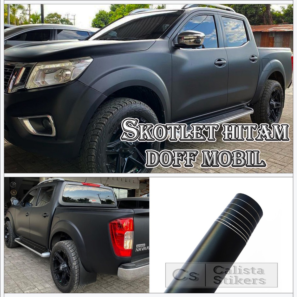 Skotlet Hitam doff Stiker Hitam Halus Dopp Atap Kap Mobil Pelindung Antigores Lebar 152 CM