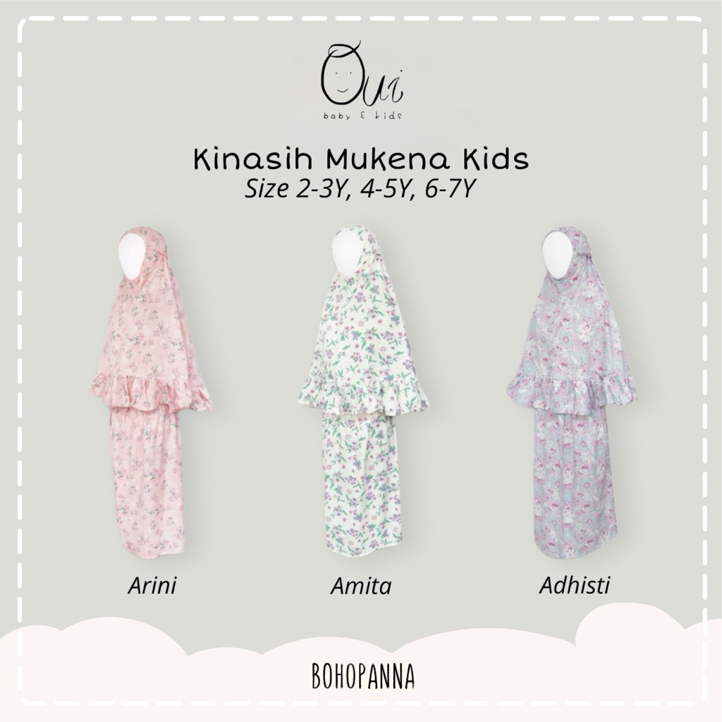 Bohopanna Kinasih Mukenah / mukena couple ibu anak 2-7 tahun