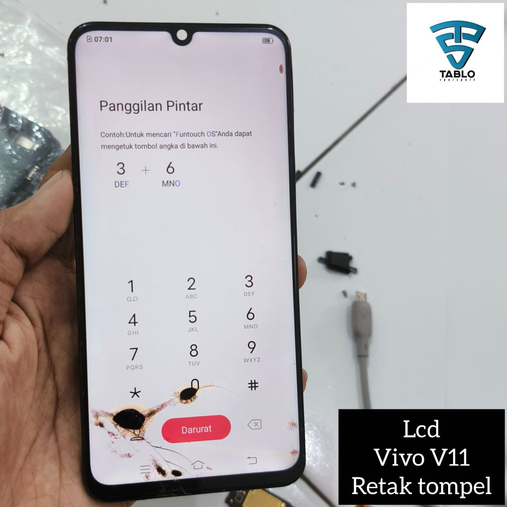 Lcd Vivo V11 ori copotan hp retak tompel