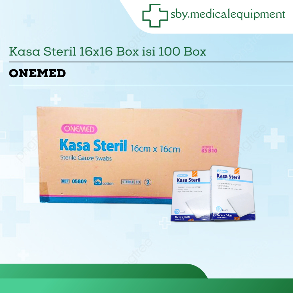 Kasa Steril 16x16cm Onemed Karton Isi 100 Box Kassa Sterile 16cm x 16cm Kain Kasa Steril Bayi