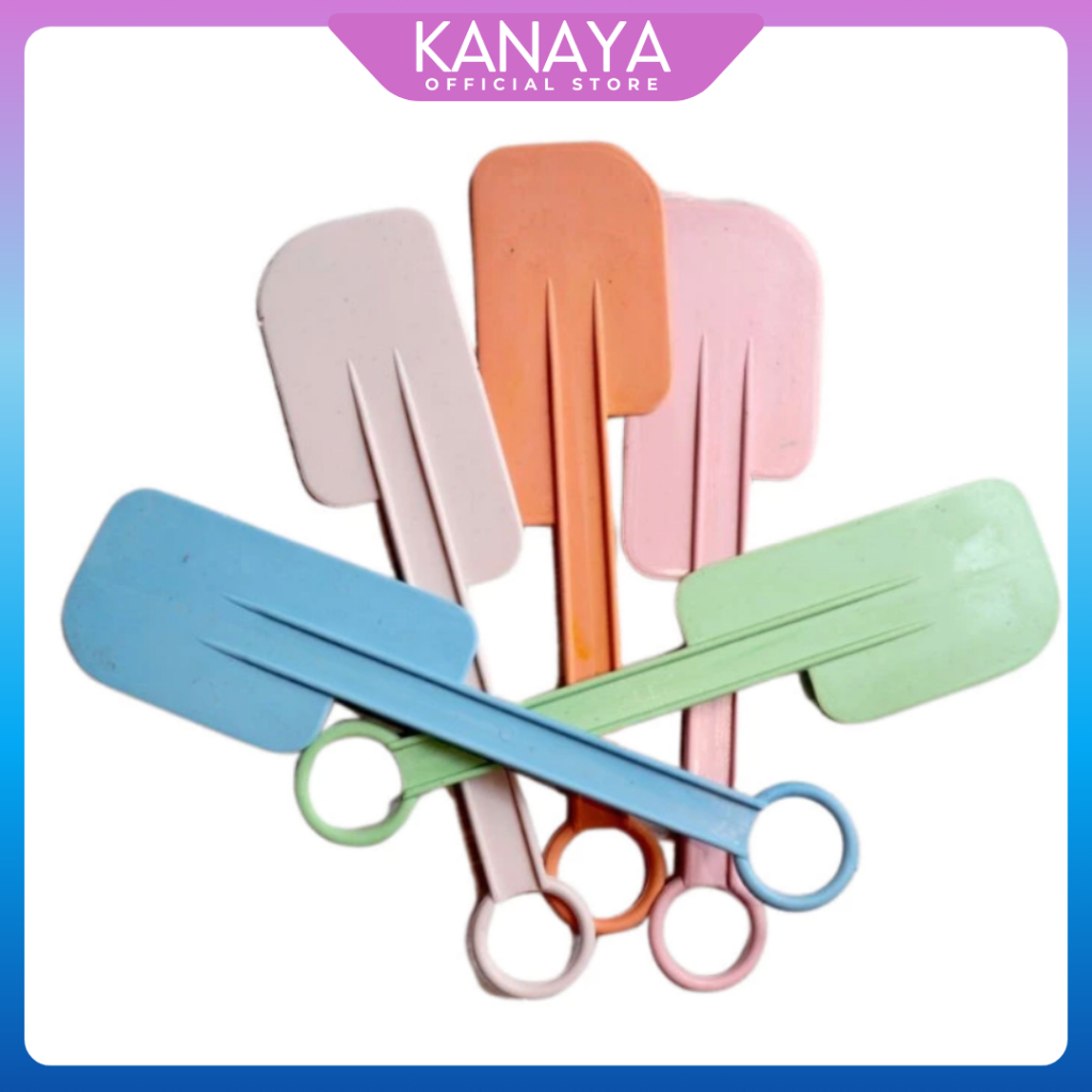 KANAYA Spatula Plastik / Soled Plastik / Solet Polesan Kue Murah / Sodet Panjang 19,5cm / Souvenir P