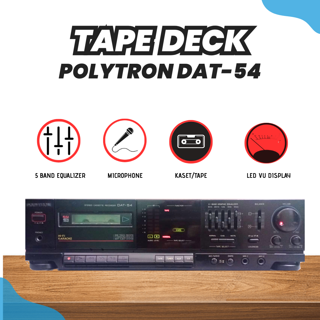 Tip Dek Polytron DAT 54 Tape Deck Kaset Second Siap Pakai