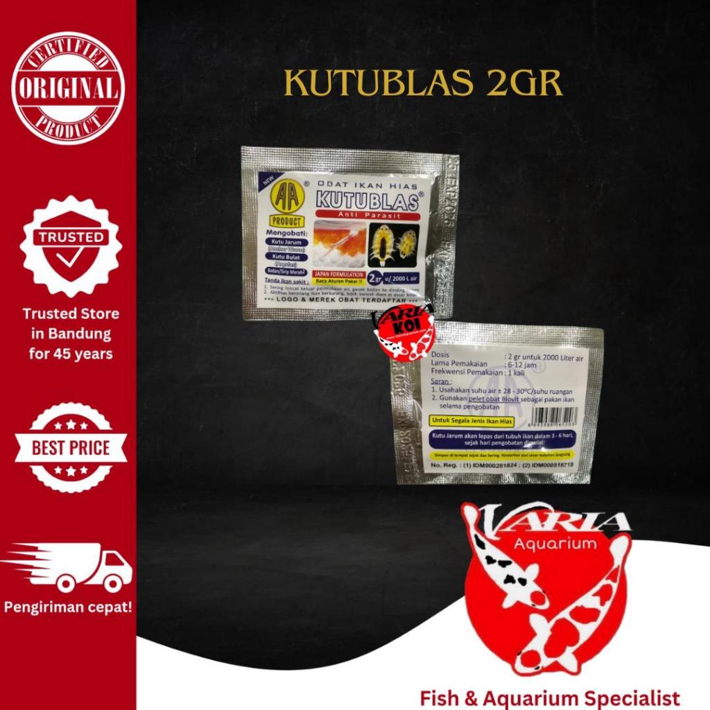 KUTUBLAS Serbuk - Obat Ikan Hias 2gr Anti Parasit untuk Kutu Jarum & Bulat Dosis 2gr untuk 2000 Lite